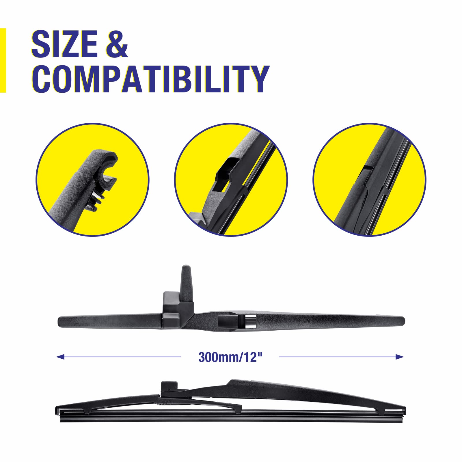 5 PLUS Toyota 4Runner 12-inch rear wiper blade for rear window clarity