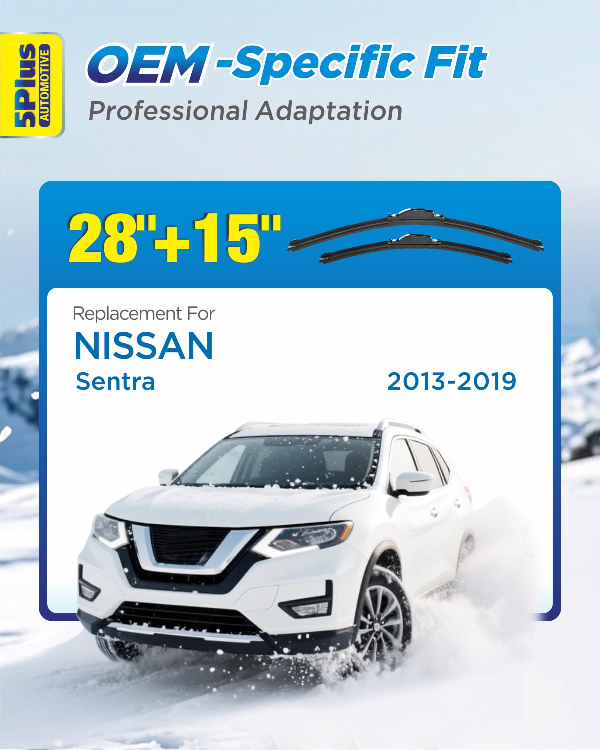 5 PLUS 15-inch blade for Nissan Sentra with precise fit and smooth wipe