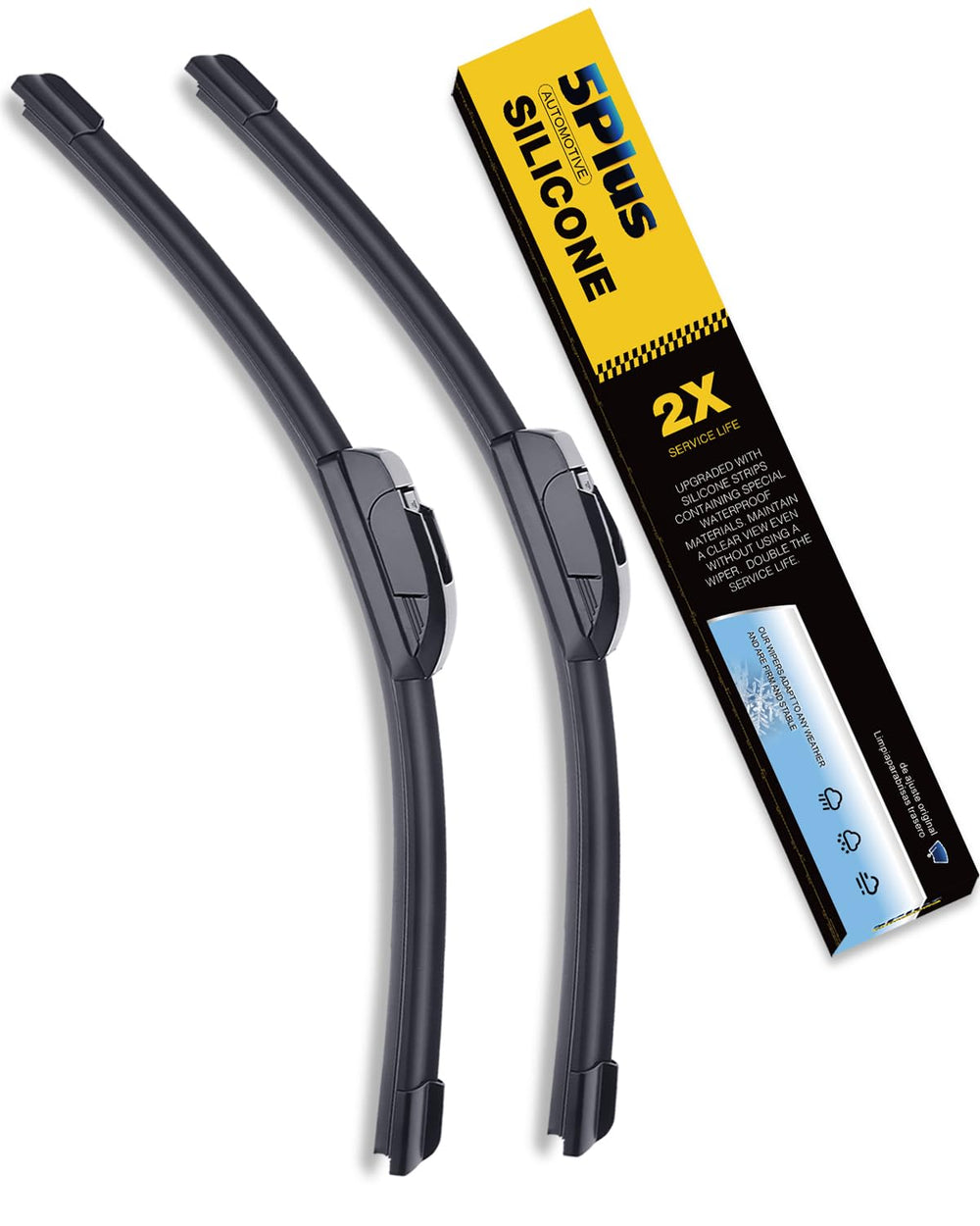 5PLUS windshield wiper assembly with reinforced base for Jeep Wrangler durability.