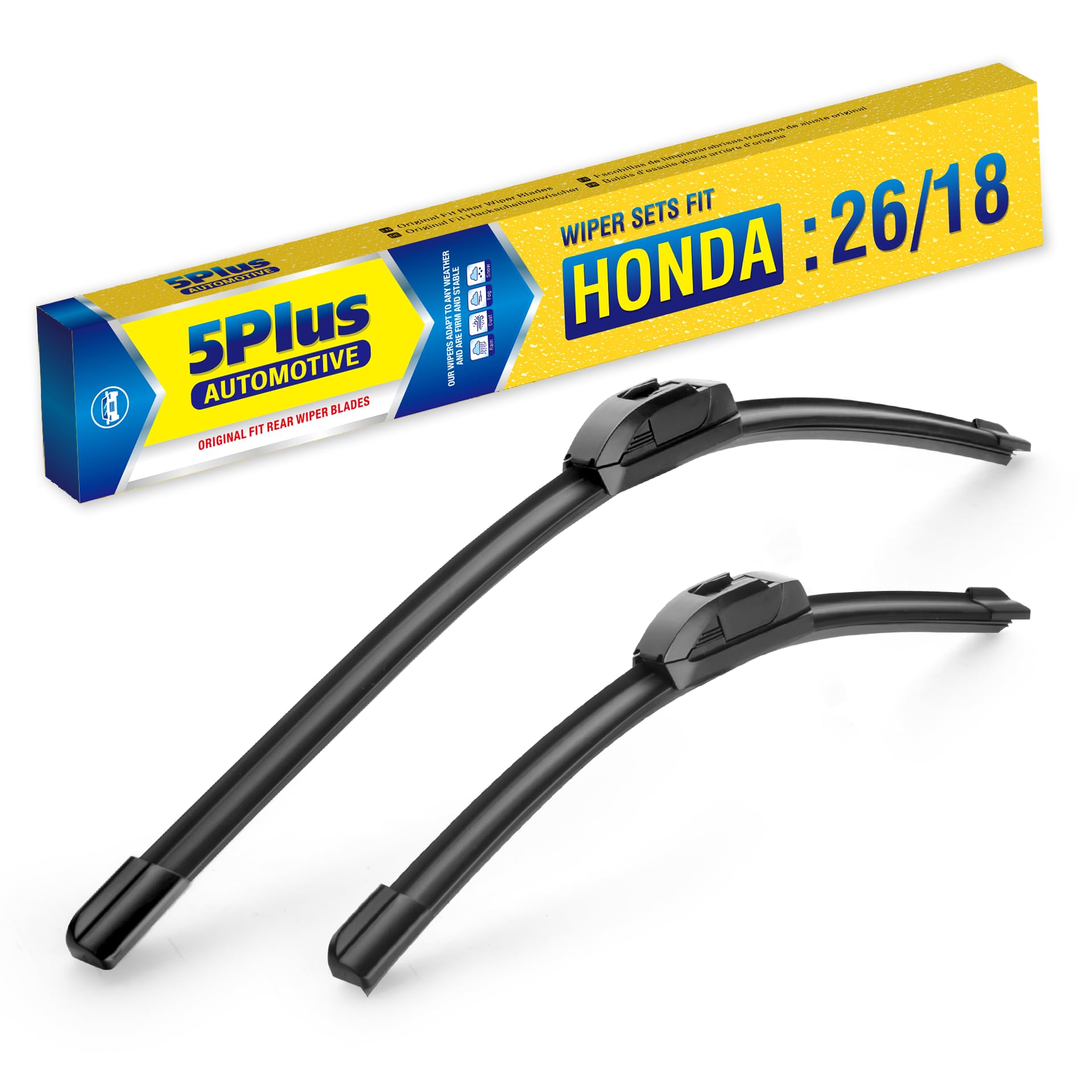5 PLUS pack of 2 wiper blades with OEM-like fit