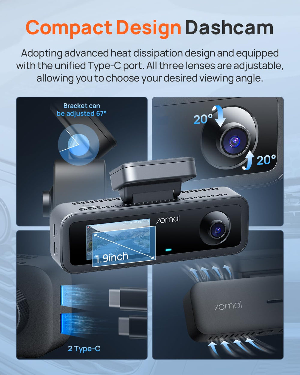 70mai package contents with 64GB SD card showing out-of-the-box readiness