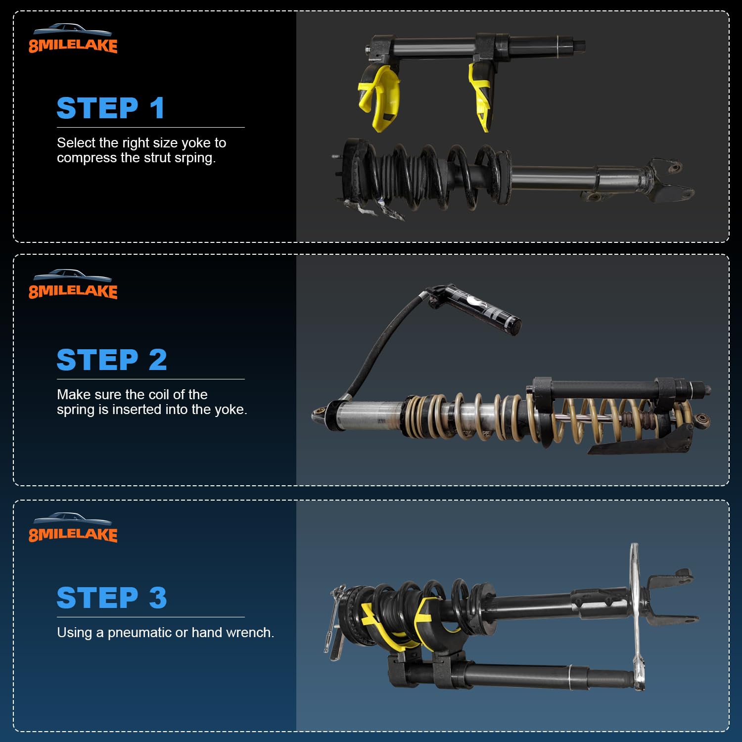 8MILELAKE High-load rated kit supports demanding suspension maintenance.