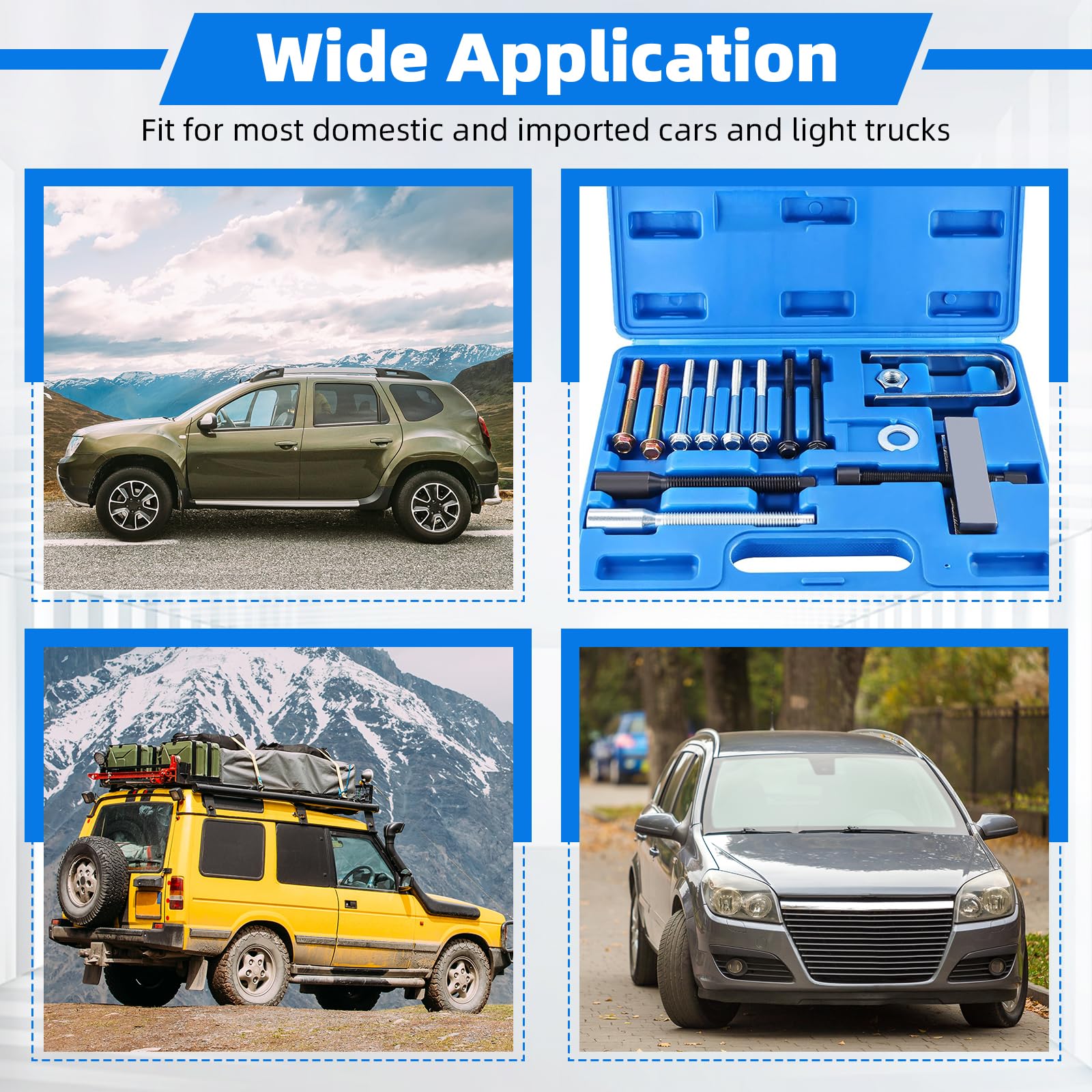 8MILELAKE puller-kit components in blue case, organized for fast access.