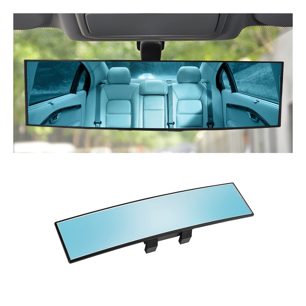 8sanlione car rearview mirror wide-angle clip-on enhances field of view for safer lane changes
