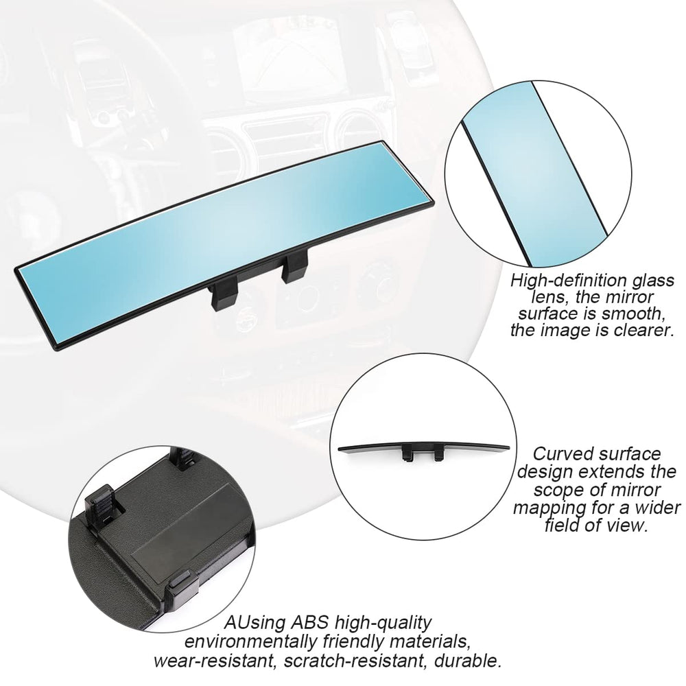 8sanlione universal clip-on rearview mirror fits most vehicles without tools