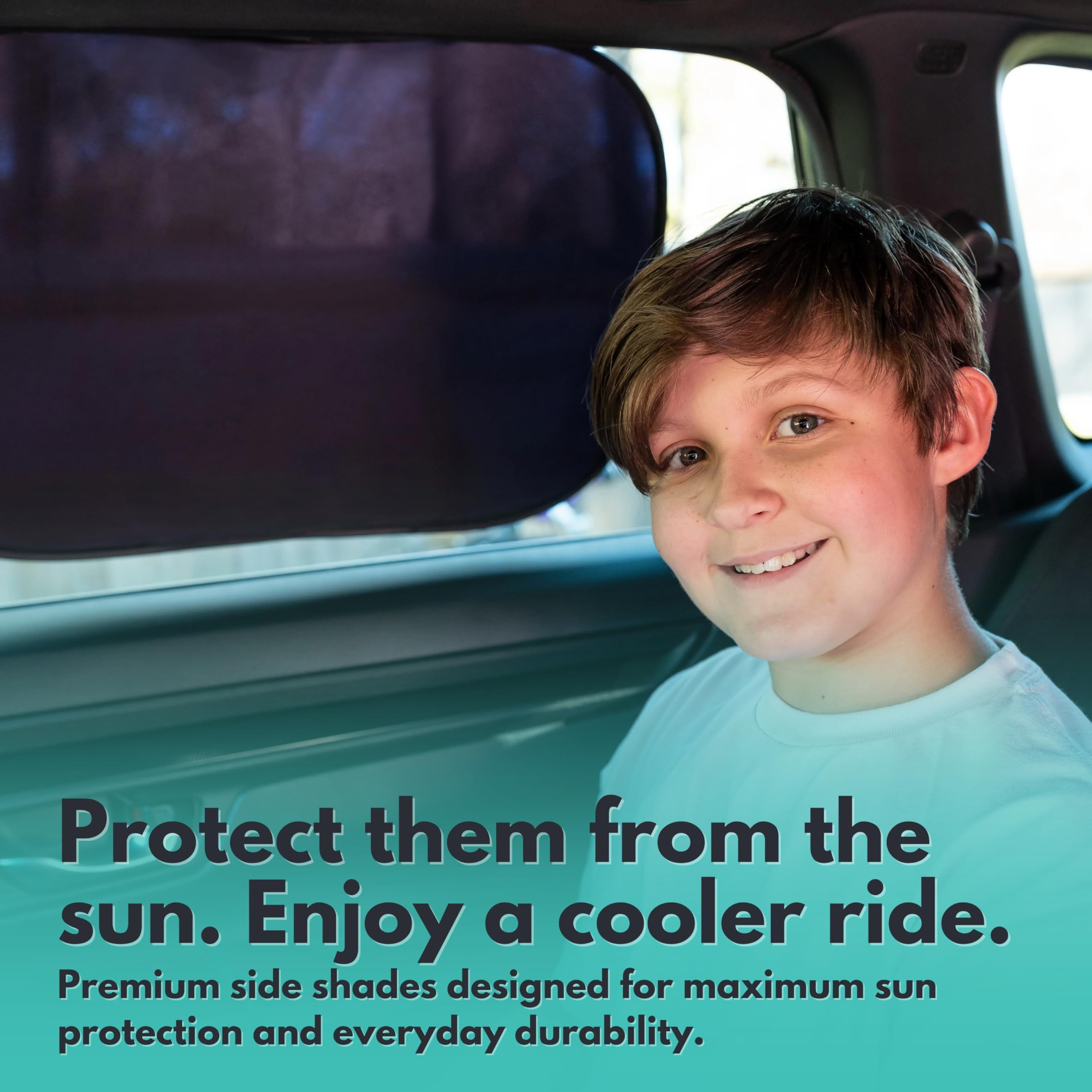 Kinder Fluff shade works on tinted windows without leaving residue.