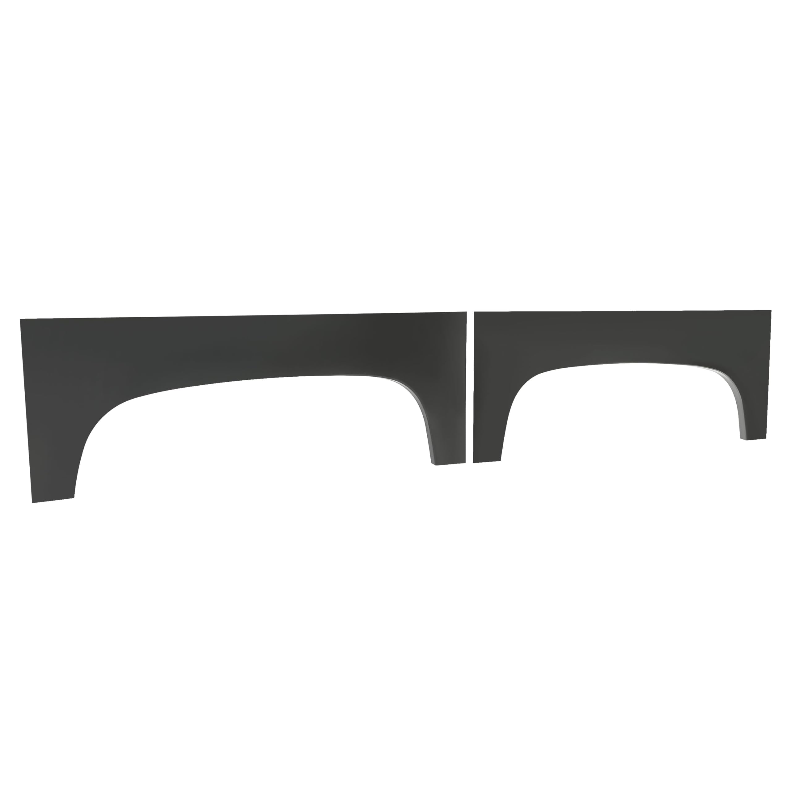 Kojem wheel arch repair panel closeup right, black steel finish.