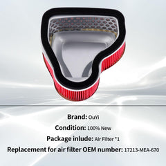 OuYi air filter for Honda VTX1300 series confirms compatibility across C, R, T, S models.