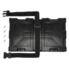 A.A battery tray shows 10 mounting points for durable installation.