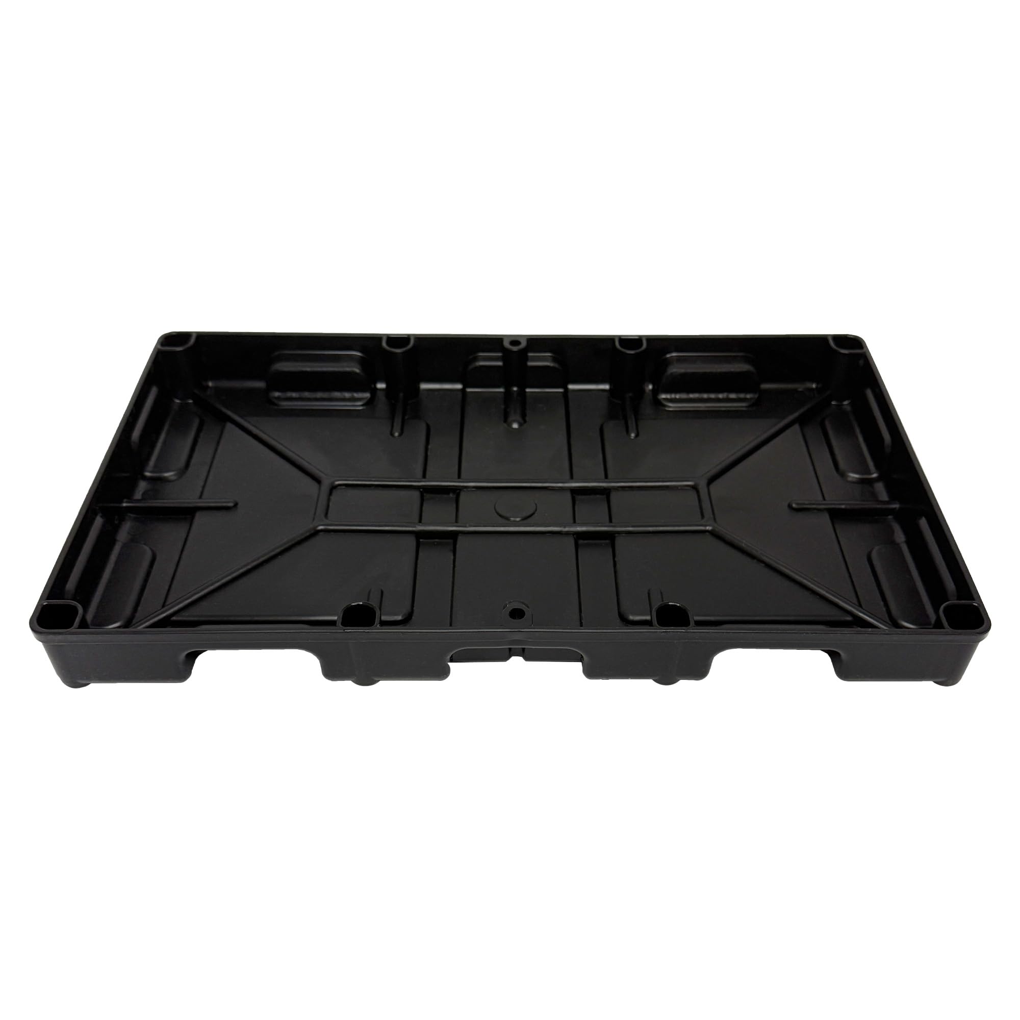 A.A battery tray uses high impact polypropylene for long lasting durability.