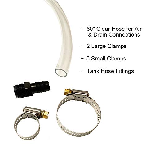 A.A Drainage spigot with included hose clamps for secure connections.
