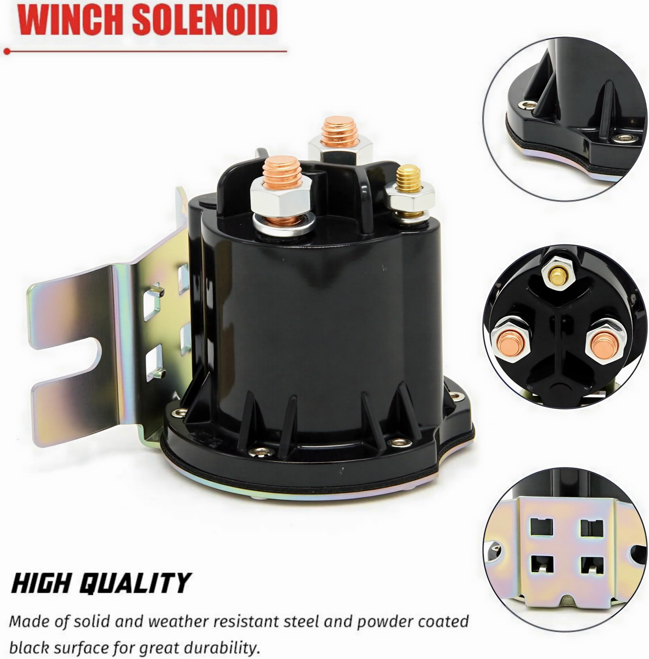 A ABIGAIL solenoid back view showing three-terminal layout for easy wiring.