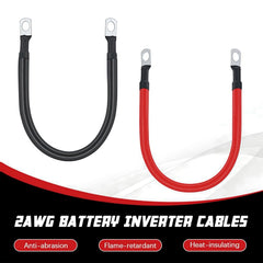 A ABIGAIL 2 AWG black negative end cable with lug for marine and RV power.
