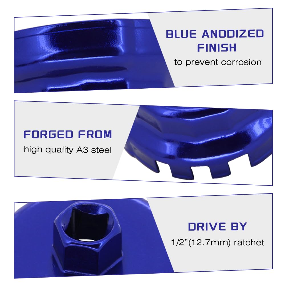 64mm 14-flute design shown for Toyota cartridge filters, ensures secure removal.