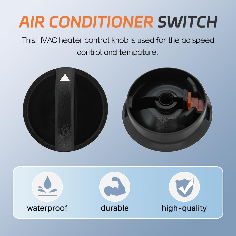 A ABIGAIL AC heater blower knob side view, easy plug-in fit for Toyota Tacoma.