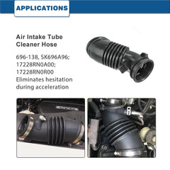 A ABIGAIL air intake hose, close-up connection end, seals to reduce leaks.