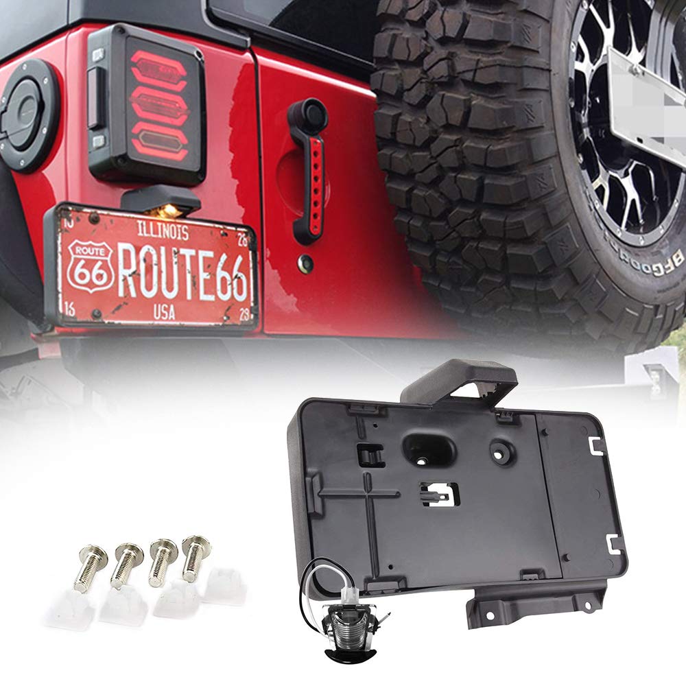 A ABIGAIL black rear license plate holder frame for rugged use