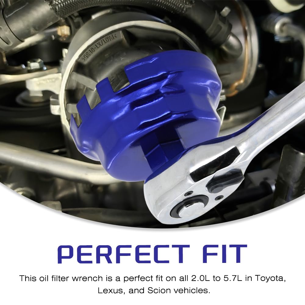 Blue-coated steel wrench resists rust for lasting garage durability.