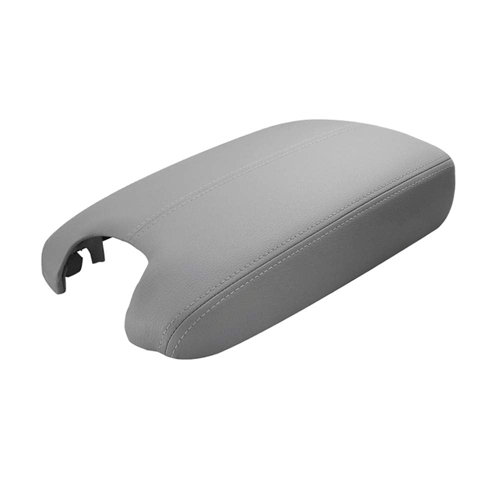 A ABIGAIL gray center console armrest cover close-up highlighting soft-touch finish.