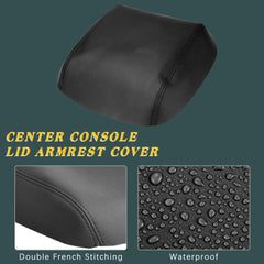 View of microfiber material on the center console armrest cover for durability.