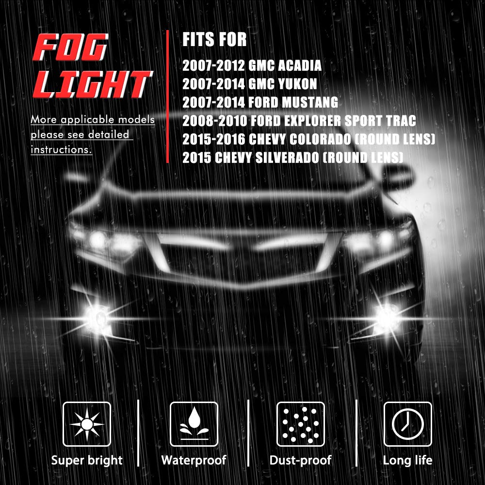 A ABIGAIL fog lights for Chevy Avalanche with smoke lens boost visibility in fog