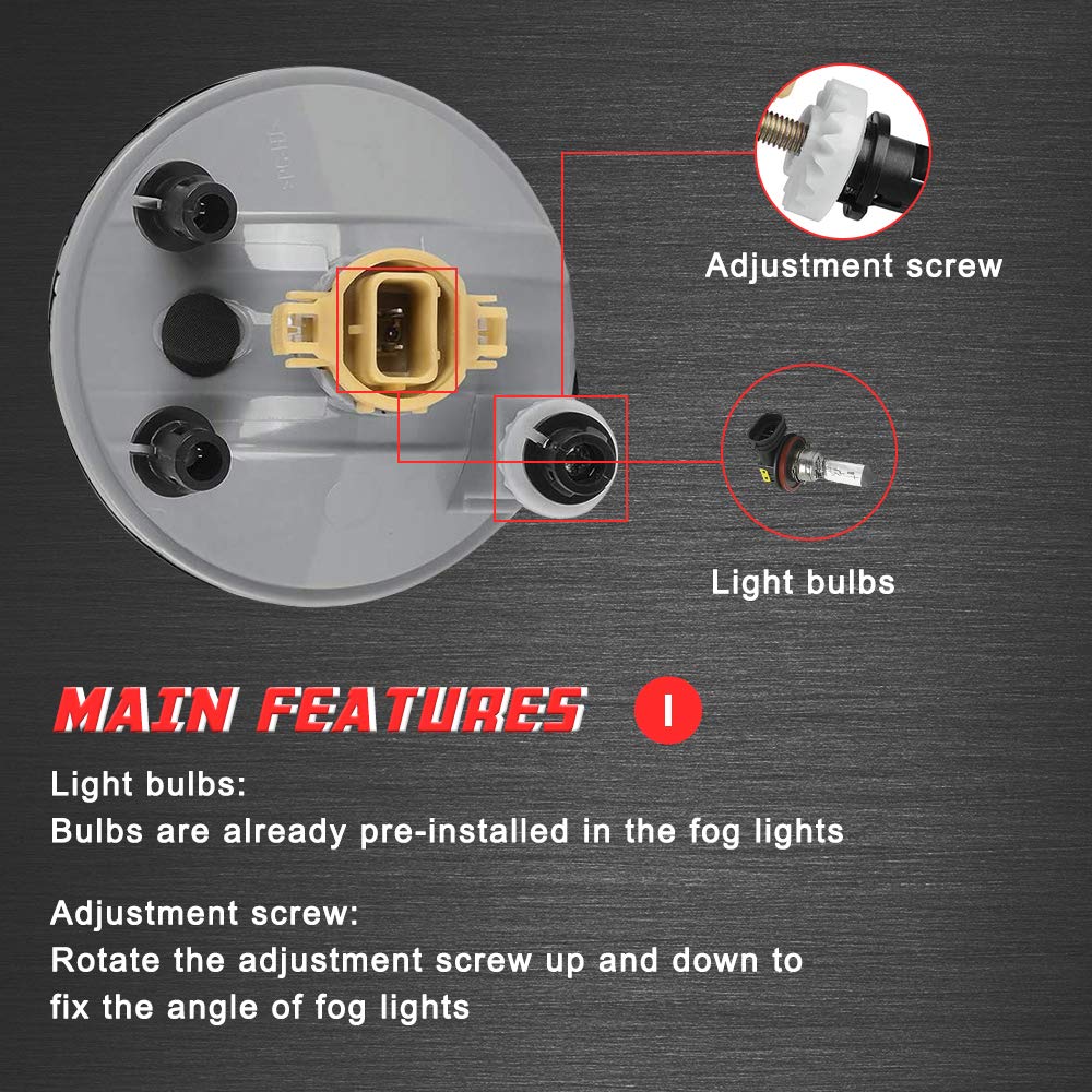 A ABIGAIL fog lights for Chevy Colorado with smoke lens offer reliable fog illumination