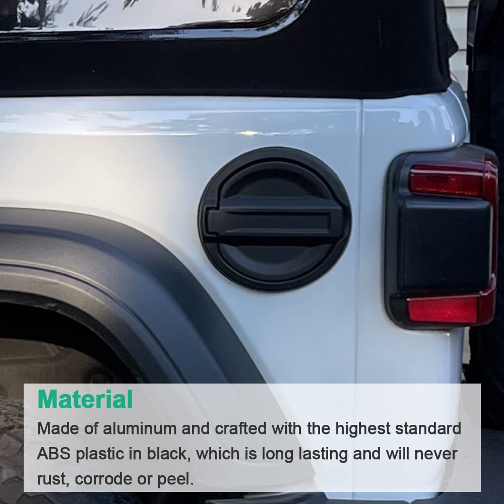 Installed look of A ABIGAIL fuel filler door cover showing smooth non-locking operation