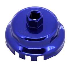 A ABIGAIL heavy-duty oil filter wrench in blue finish, ready for Toyota cartridge filters.