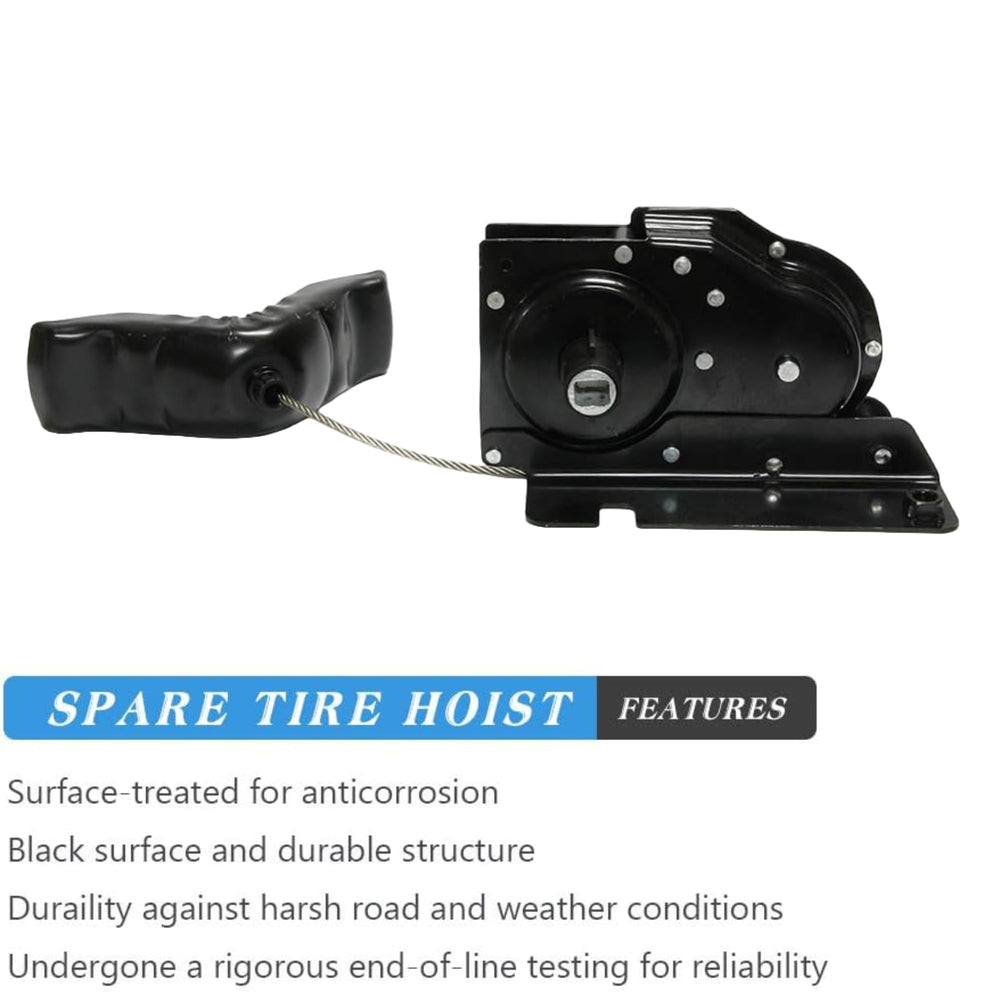 A ABIGAIL spare tire winch on Ford F-250 highlights rugged durability and reliability.