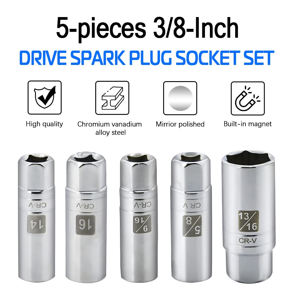 A ABIGAIL 16mm thin-wall spark plug socket reaches deep to grab plugs.