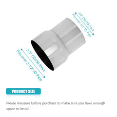 A ABIGAIL 3in to 3.5in reducer in side angle, showcases universal fit potential.