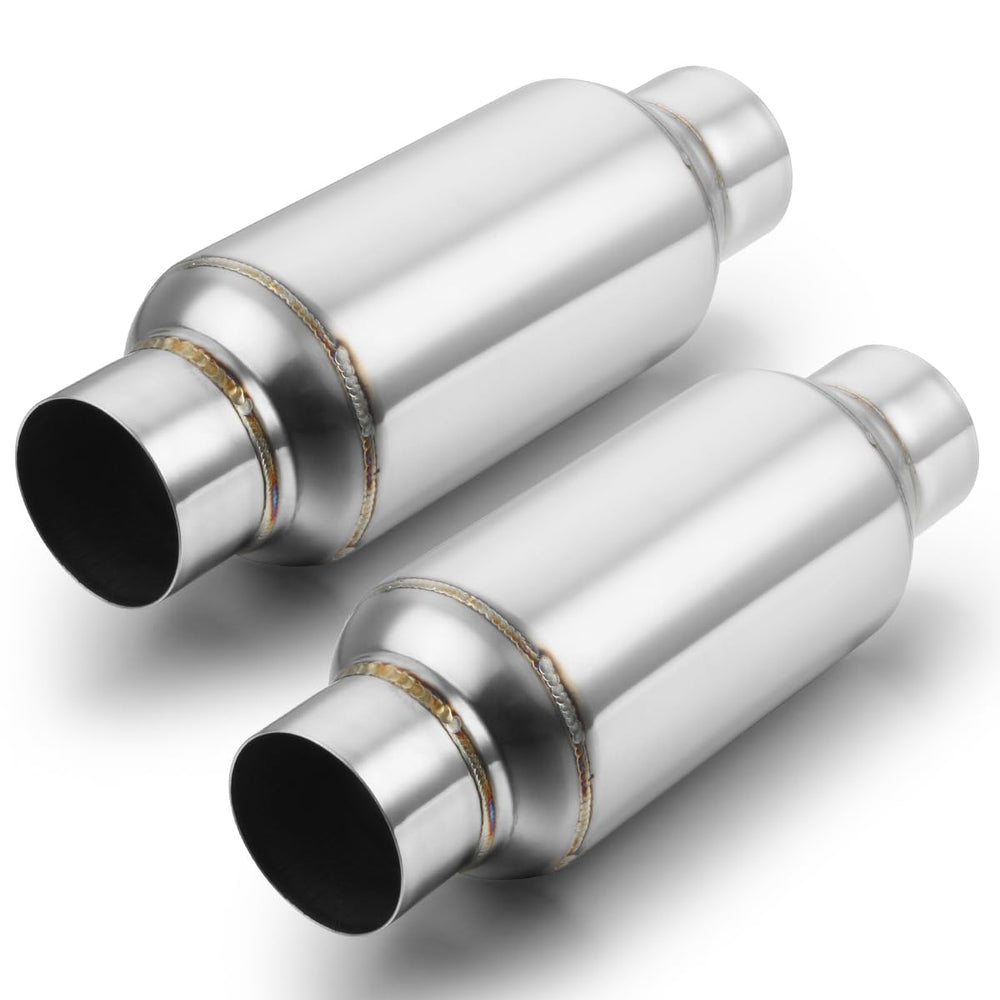 A-KARCK exhaust resonator with 2.5-inch inlet for smoother flow.