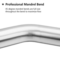 A-KARCK stainless steel elbow mandrel bend with full-size profile for smooth exhaust flow.