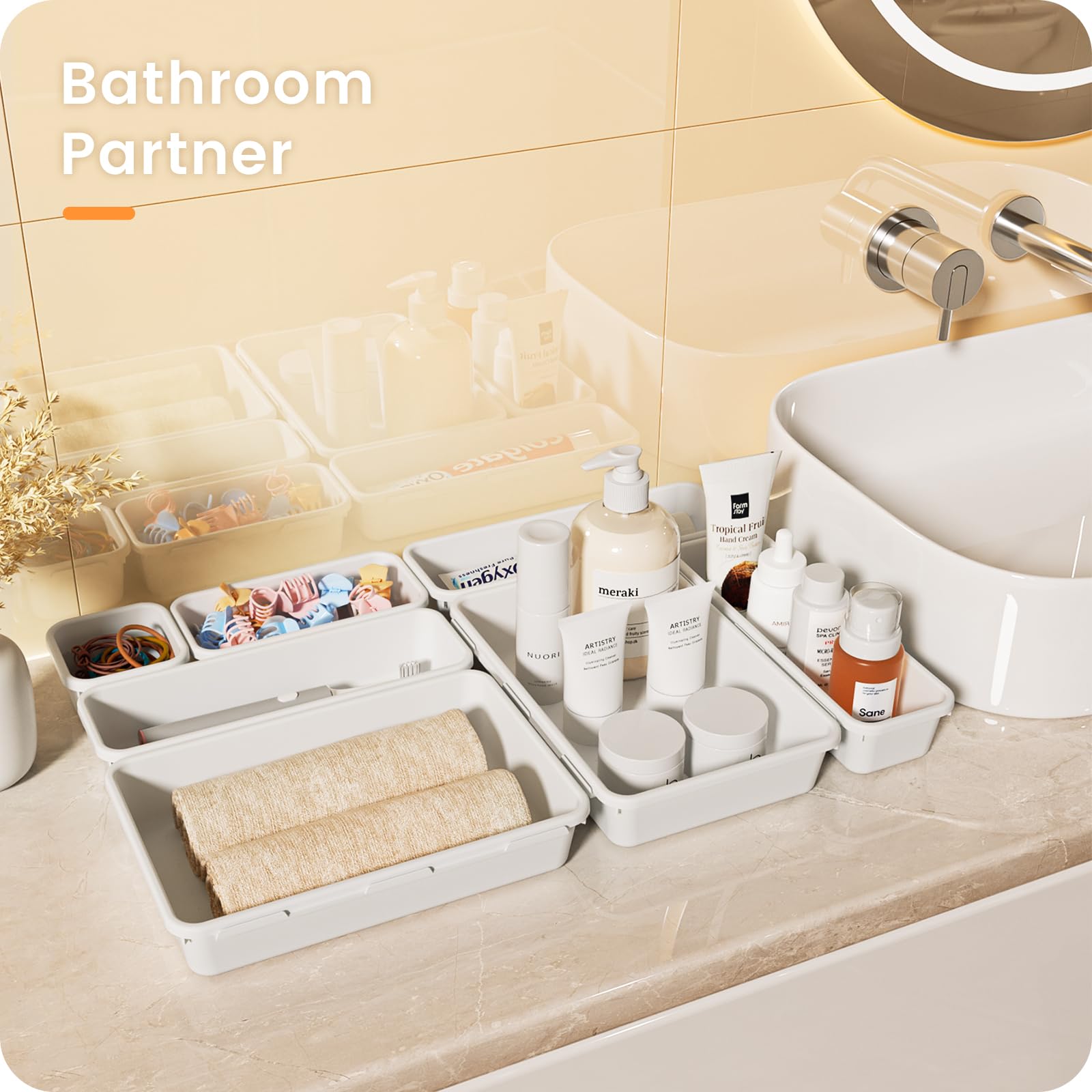 A-LuGei five size divider helps customize space in any drawer.
