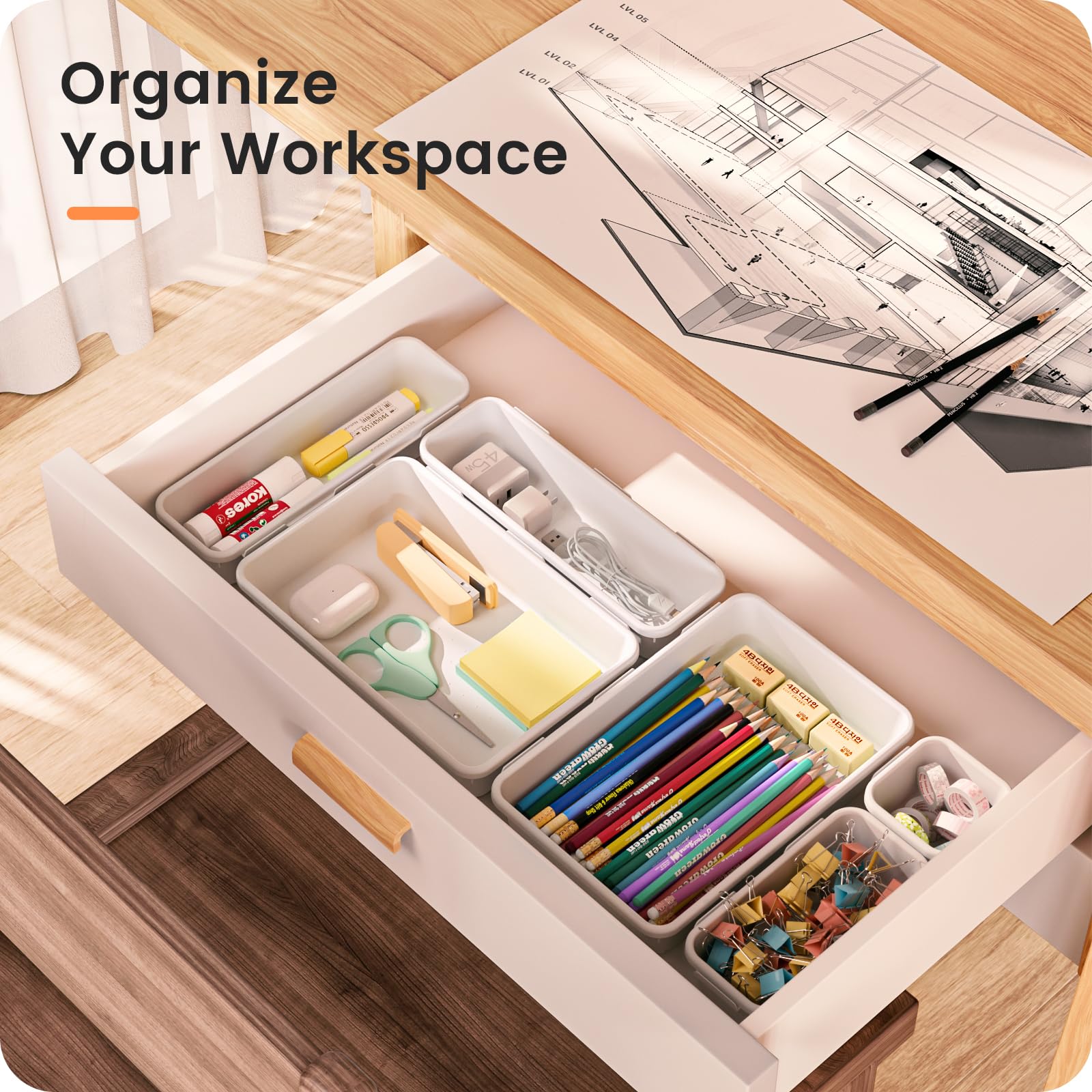 A-LuGei bathroom vanity organizer keeps toiletries neatly arranged.