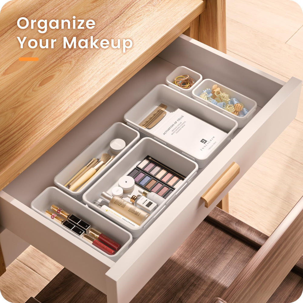 A-LuGei stackable bins keep desks neat and clutter free.