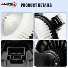 A-NAFTULY blower motor with mounting harness highlights durable OE-like compatibility