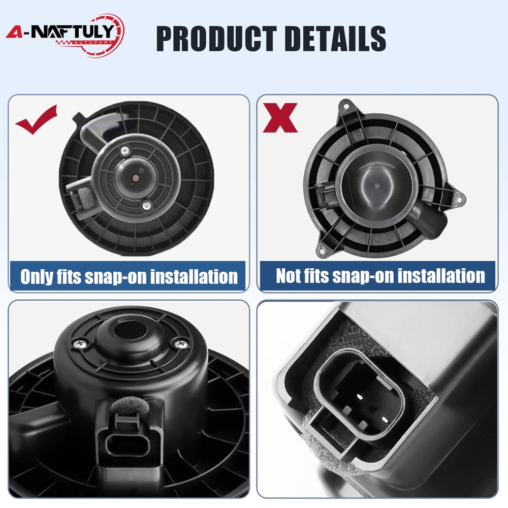A-NAFTULY AC Blower Motor installation step demonstrating plug-and-play wiring.