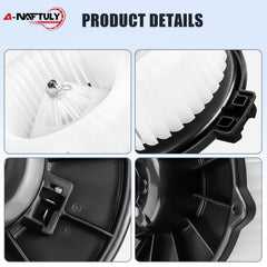 A-NAFTULY AC blower motor side view shows durable construction for quiet operation.