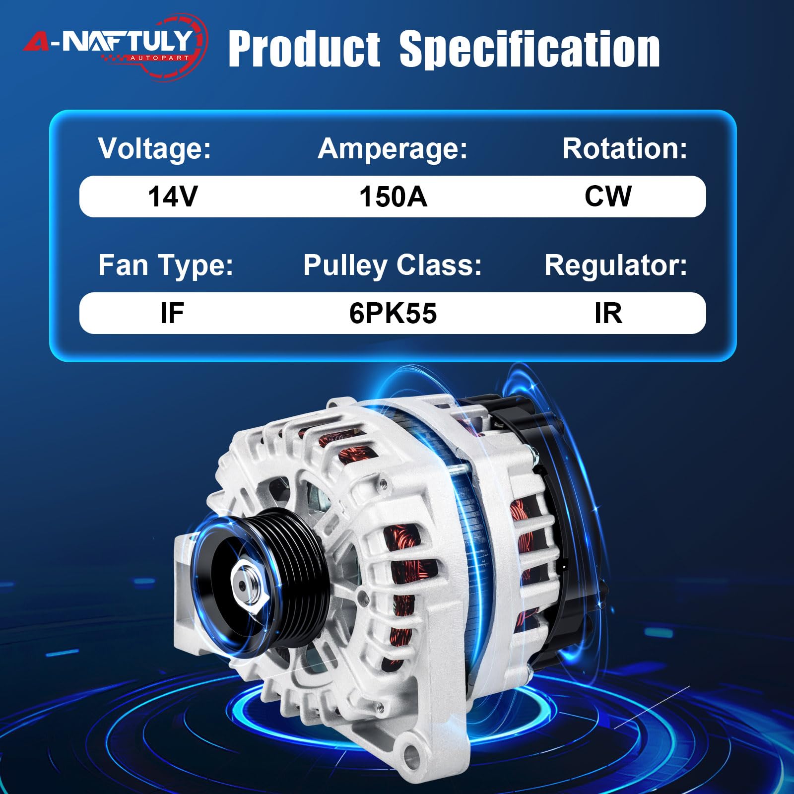 A-NAFTULY alternator during DIY installation example.