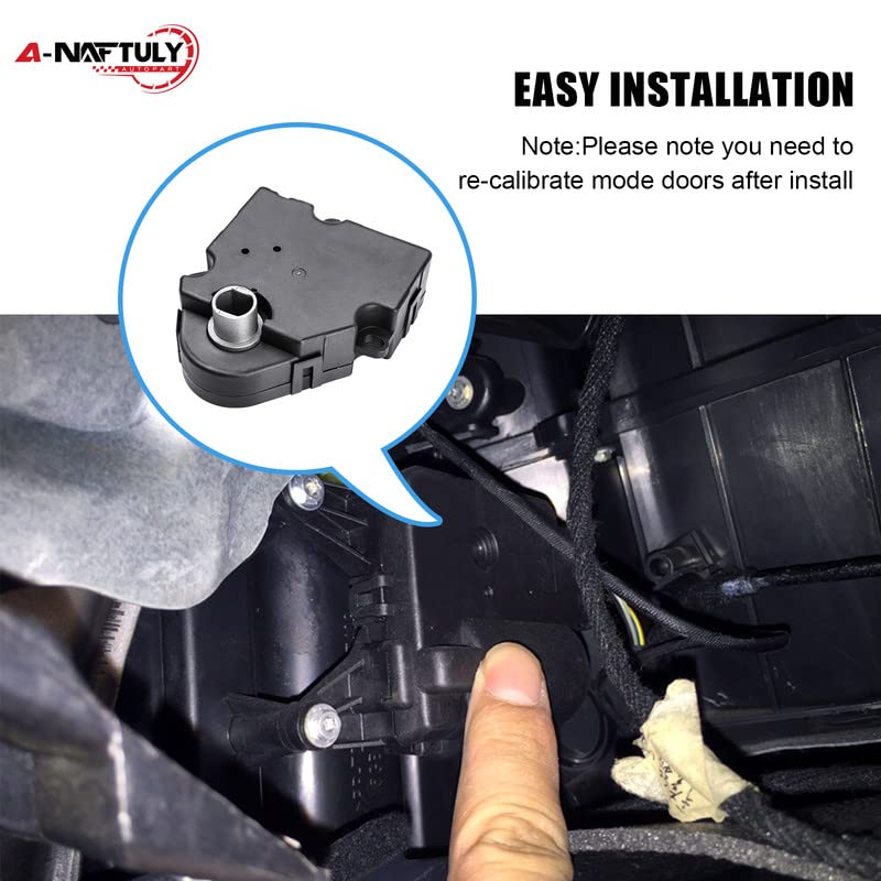 A-NAFTULY blend door actuator with vehicle compatibility chart