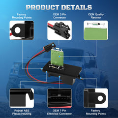 A-NAFTULY blower resistor side connector highlighting easy installation and compatibility