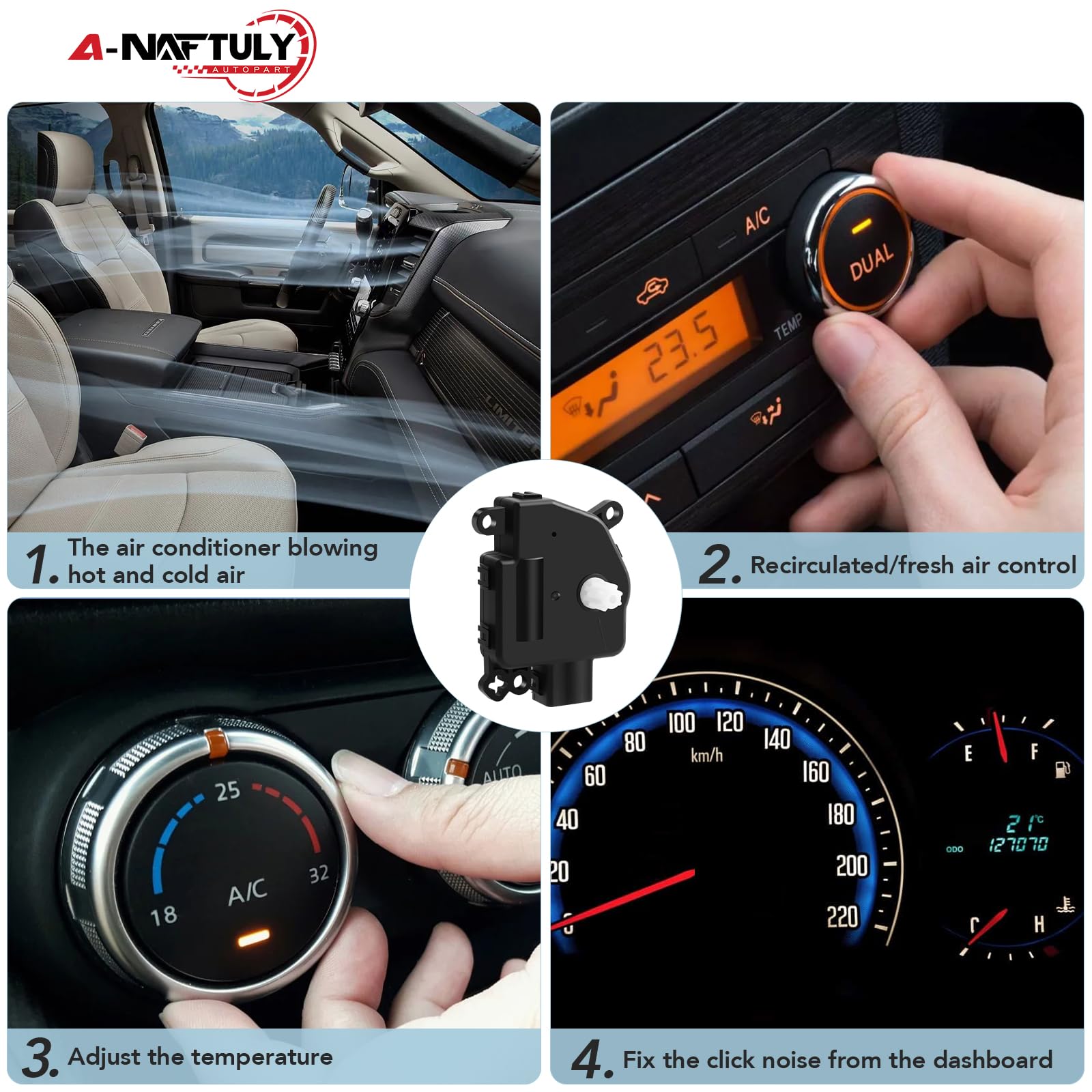 A-NAFTULY blend door assembly image shows OEM-like fit for Ford Escape.