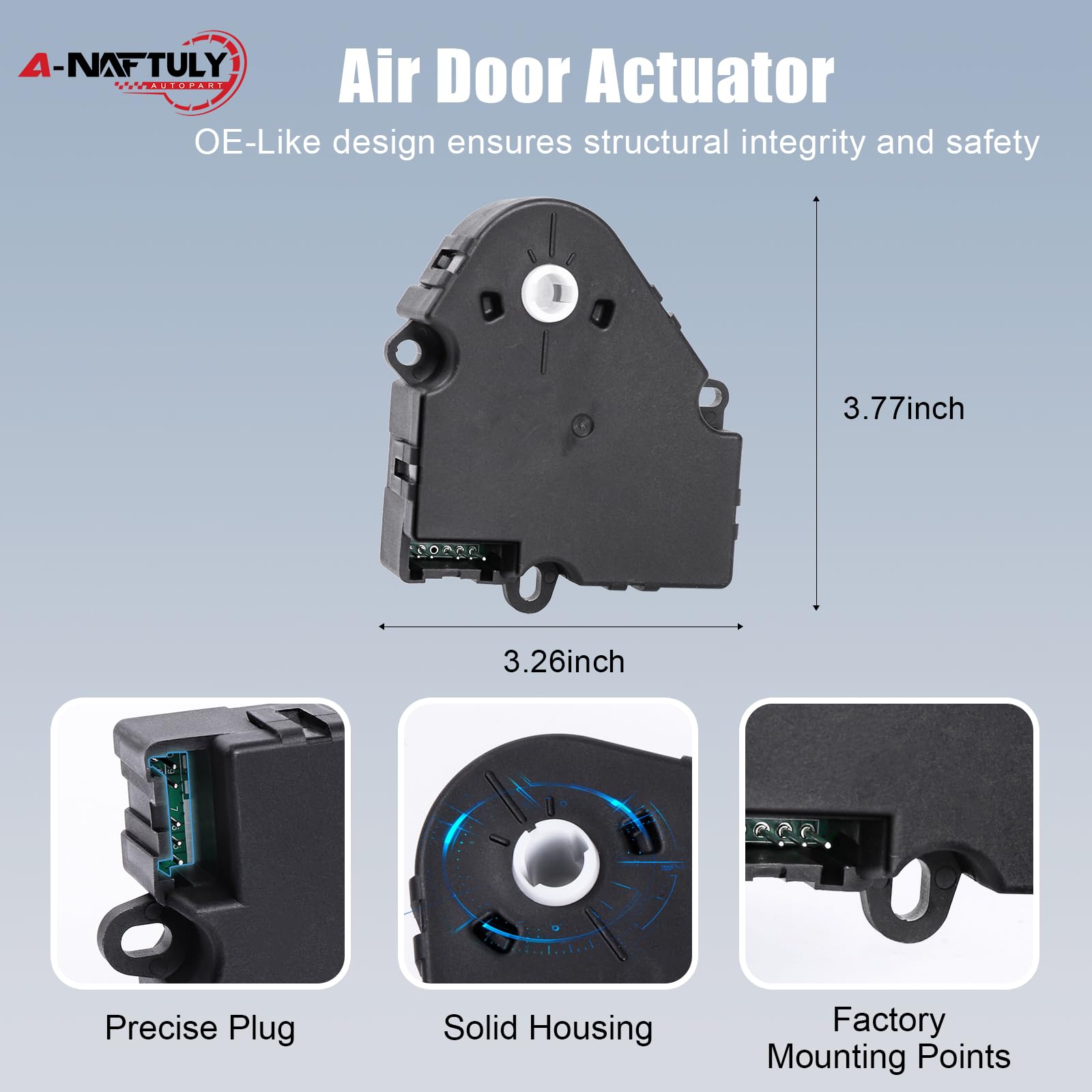 A-NAFTULY actuator installed in the dashboard illustrating seamless integration for a DIY replacement.