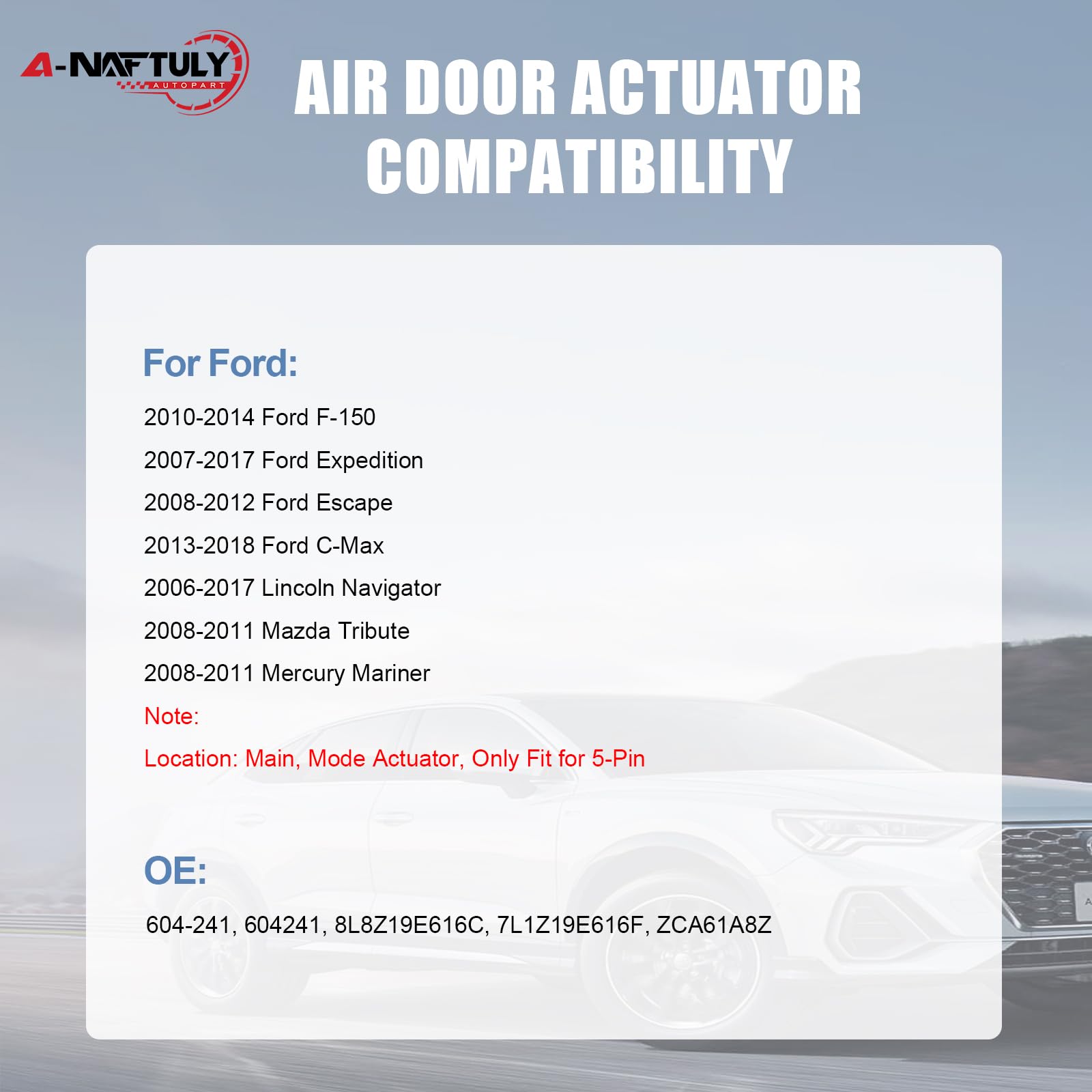 A-NAFTULY actuator mode focus helps optimize air distribution in Ford Expedition.