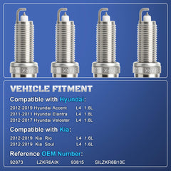 A-NAFTULY Iridium spark plugs 4-pack for Accent installation, smoother ignition.