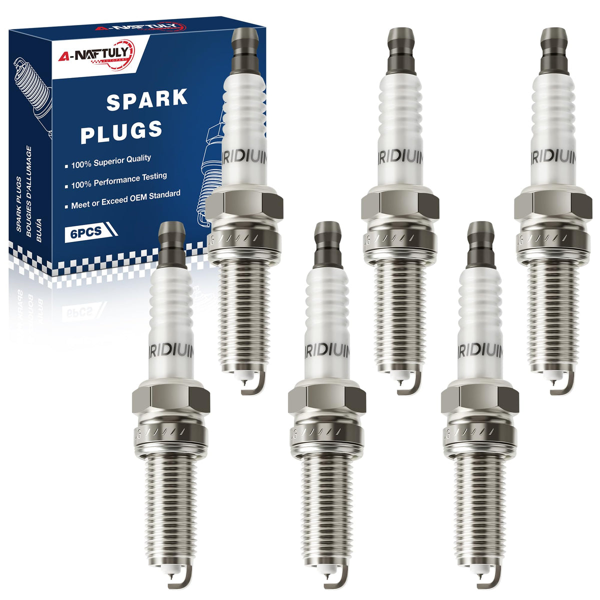 A-NAFTULY Iridium Spark Plugs 6-pack 93175 ready for installation