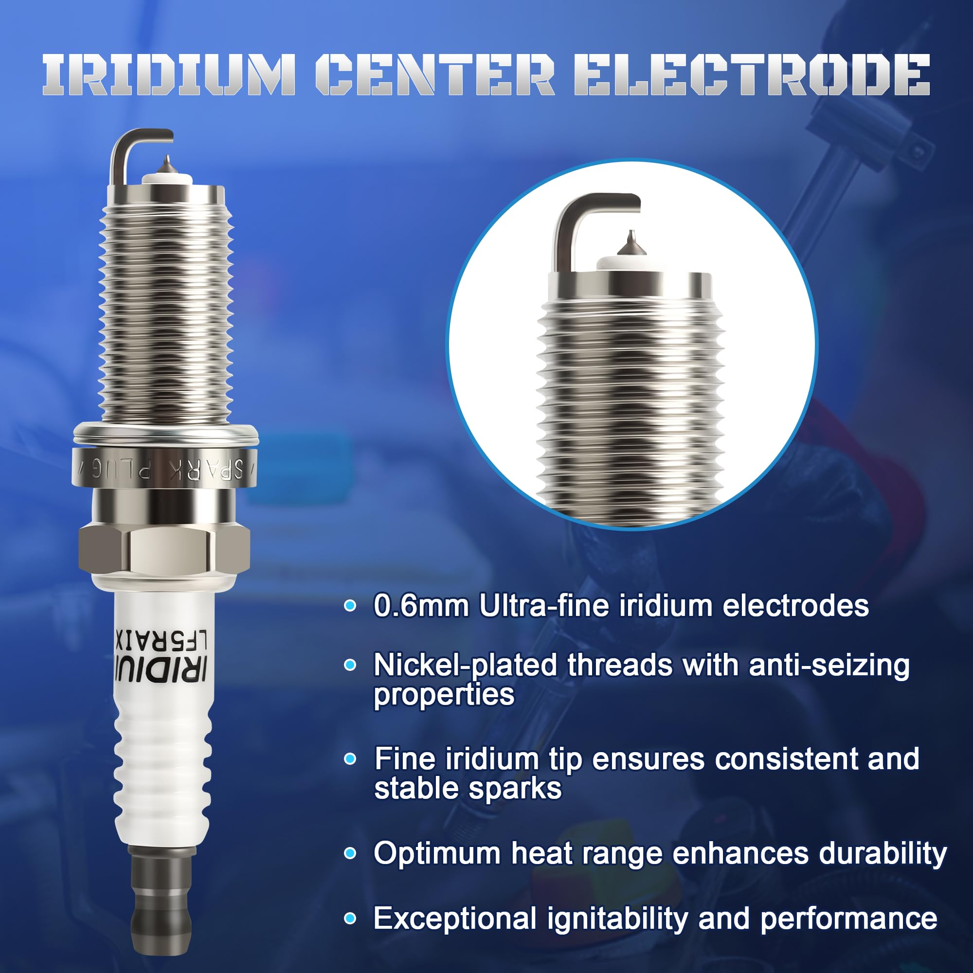 A-NAFTULY Fine iridium electrode design resists wear under high heat.