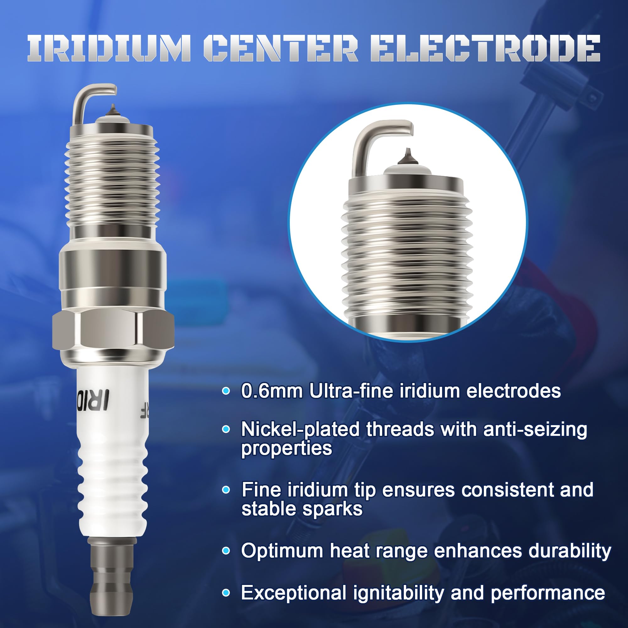 A-NAFTULY Iridium spark plugs compatible with Chevy, Ford, Buick and GMC models.