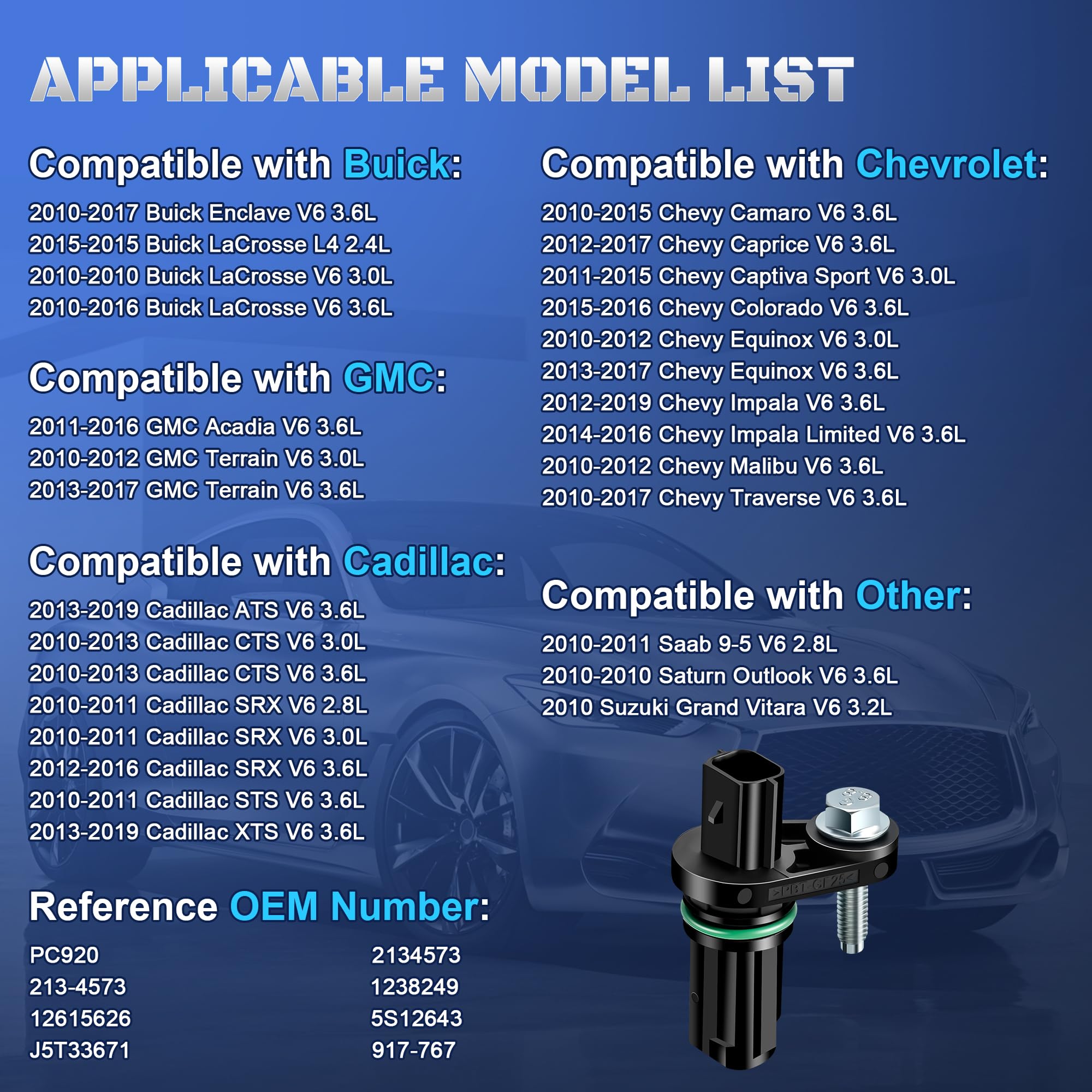 A-NAFTULY PC920 compatibility image shows broad vehicle fitment.